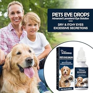 HcirjhieEye Drops for Dogs, Dog Eye Infection Treatment, Superior Comfort Long,Lasting Relief Fewer Application Needed, Used to Clean Tear Stains, Remove Eye Stains, and Relieve Dryness, 10ml