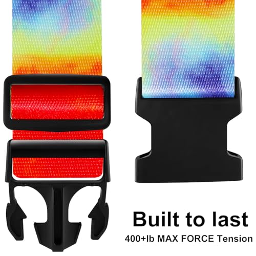 Image of Luggage Straps for Suitcases TSA Approved-2 Pack Bright Personalized Luggage Belt Strap for Suitcase /Carry On Bag Luggage Accessories for Travel (Tie-Dye)