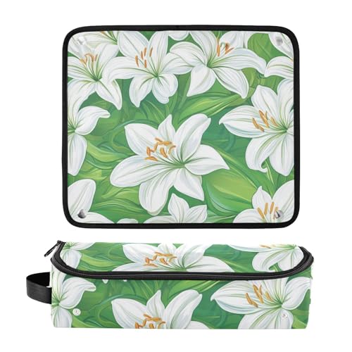 Bolsa organizadora y tapete para herramientas de cabello 2 en 1 para plancha y rulos miniatura 3