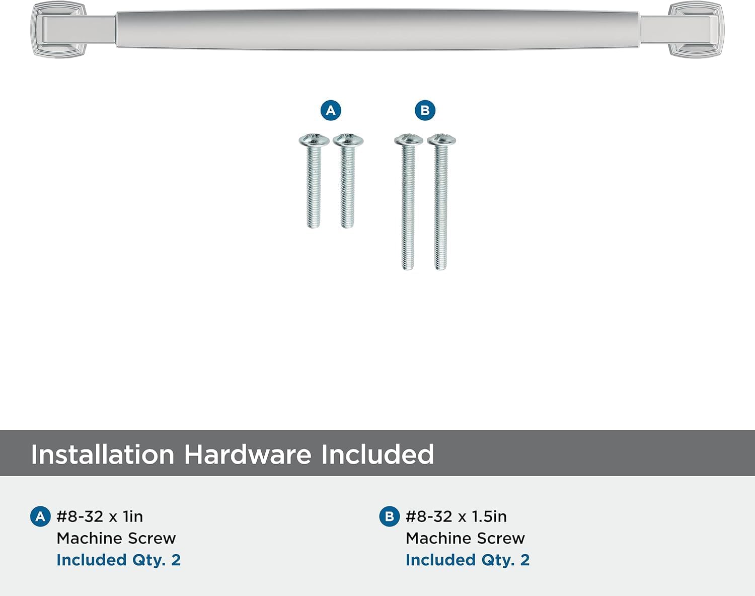 Amerock | Cabinet Pull | Polished Chrome | 8-13/16 inch (224 mm) Center-to-Center | Stature | 1 Pack | Drawer Pull | Cabinet Handle | Cabinet Hardware