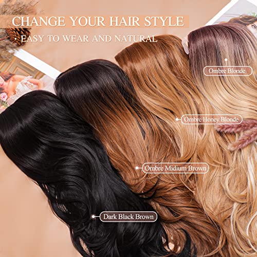 Orsuncer Long Dark Black Brown Wigs For Women Layered Synthetic Hair Black Brown Wigs Middle Part Wigs Natural Looking Wigs For Daily Party Wig #TOP3