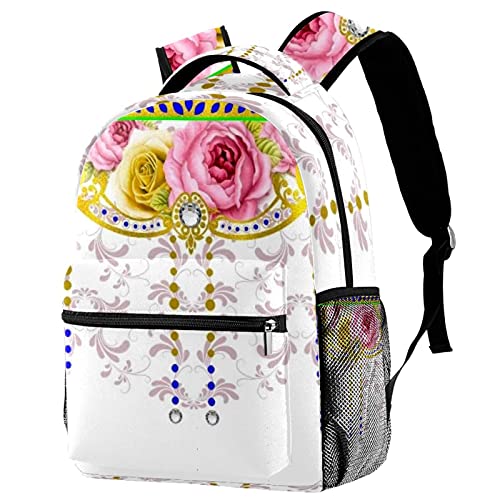 Sac à dos floral pour femme grand format multicolore au design élégant
