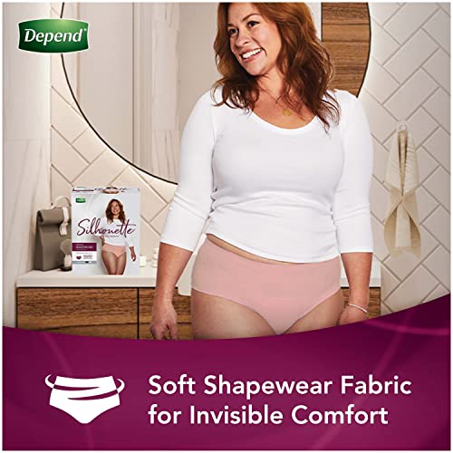 Depend Silhouette Adult Incontinence And Postpartum Underwear For Women, Medium (32–42" Waist), Maximum Absorbency, Pink, 56 Count (2 Packs Of 28) #TOP2