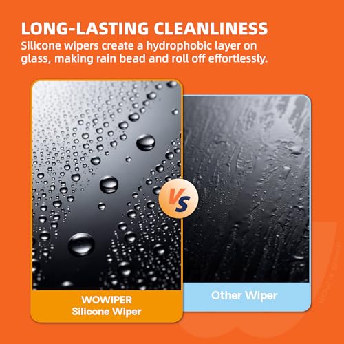 Image of Silicone Windshield Wipers 24 and 19 Replacement for Toyota Camry 2006-2001 /Chevy Malibu 2015-2013 /Dodge Journey 2020-2011 OEM Quality Windshield Silicone Wiper Blades for My Car(Set of 2)