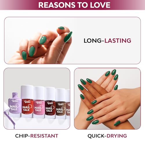 Image of Glam21 Nail Tale Nail Polish | Glossy Gel Finish | Rich Pigmentation | Chip Free | Quick Drying Formula | Long Lasting Nail Polish for Women | 9ml | Shade-34