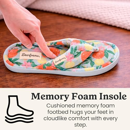 Image of Dearfoams Women's Melanie Colorblocked Microfiber Terry Thong Slipper