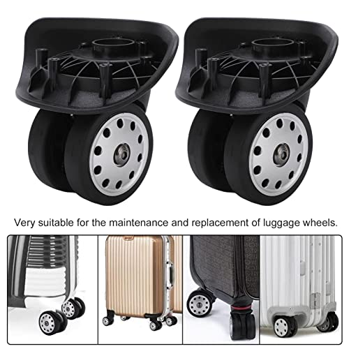 HURRISE Luggage Caster, 1 Pair Universal Porous Luggage Suitcase Wheels PP PET Swivel Wheels Replacement Outdoor Luggage Accessories with 15Pcs Screws for Travel Large Size4