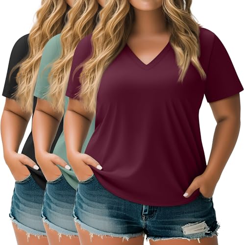 Image of Neer 3 Pack Plus Size Women's T-Shirts