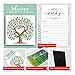 Tulamama Fingerprint Tree Canvas - The Alternative to A Baby or Wedding Shower Guest Book - with 25 Complimentary Good Advice Cards & Ink. Heart