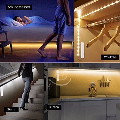 Tira LED con sensor de movimiento 1 m blanco cálido miniatura 7
