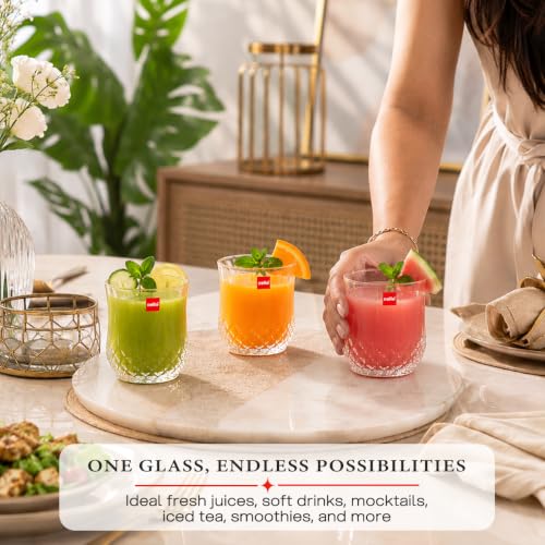 Image of CELLO Amore Rocks Glass Set of 6 Pcs, 215 ml Transparent | Leadfree Freezer & Dishwasher Safe, Toughened Glass Set for Bar, Liquor, Whiskey, Cocktail, Mocktail, Mojito & Cold Beverages