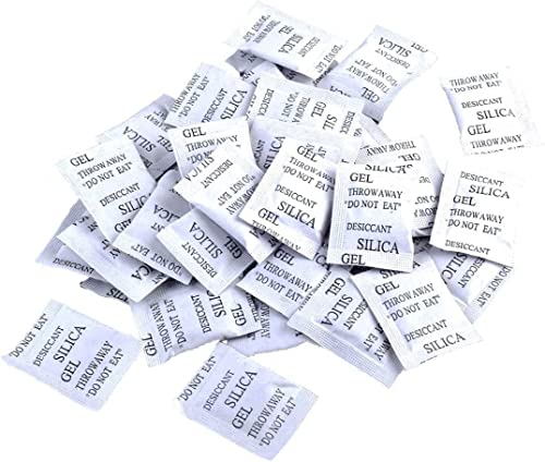 Coolchic Silica Gel Desiccant Bags 100pcs Non-Toxic Moisture Absorber Dehumidifier (1g/100packs)