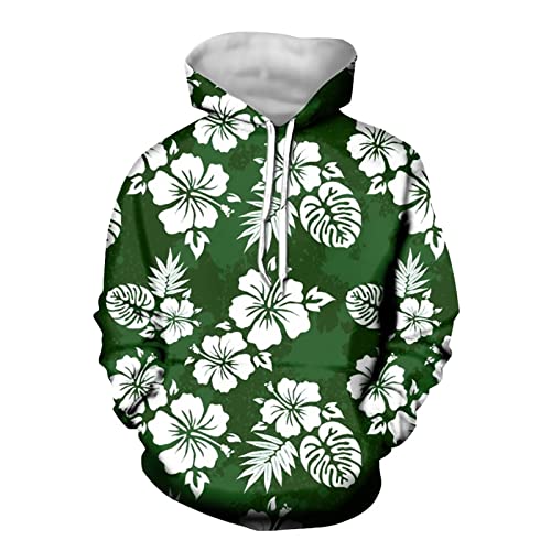 Forchrinse Sunflower Leaves Men’s Hooded Fleece Pullover Sweatshirt Hoodie