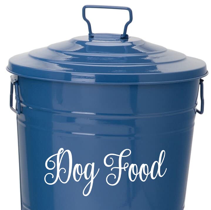 Cobalt -Dog Food Vinyl Decal - Fancy Font - Home Pet Organization - 12.75w x 5h inches - Die Cut Sticker