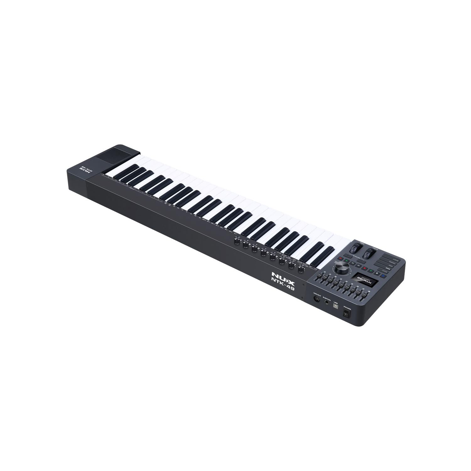 NU-X NTK-49 MIDI-Steuerungstastatur mit 49 Tasten, 4 Oktaven, Desktop-freundlicher multifunktionaler MIDI-Controller, Cubase LE im Lieferumfang enthalten, halbgewichtete Tasten, Pitch- und