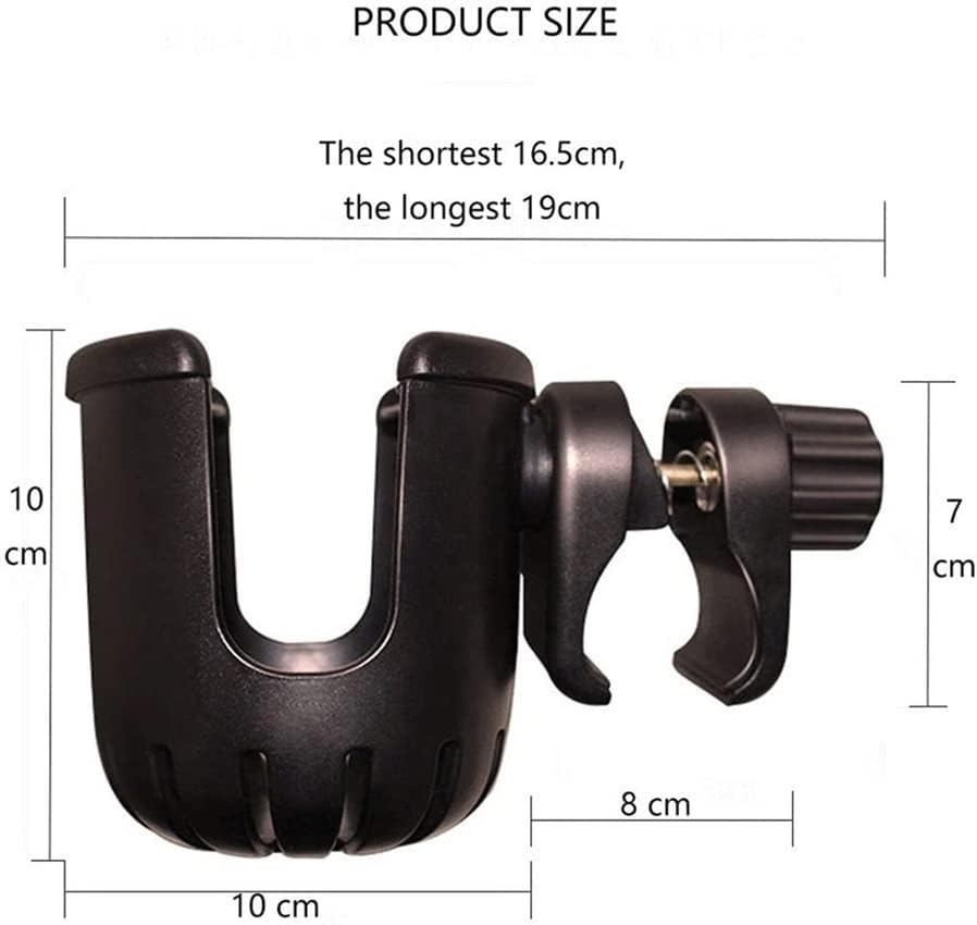 Bike Cup Holder,Unbreakable, 360 Degrees Rotation Drink Water Bottle Cages Stroller Cup Holders for Bicycles, Mountain Bikes, Baby Strollers and Wheelchair