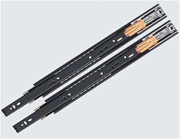 Heavy Duty Drawer Slides Drawer Slides 12 Inch, Ball Bearing Drawer Slides, Full Extension Drawer Runners, Push to Open Drawer Runner Color Black, Size 350mm/14in