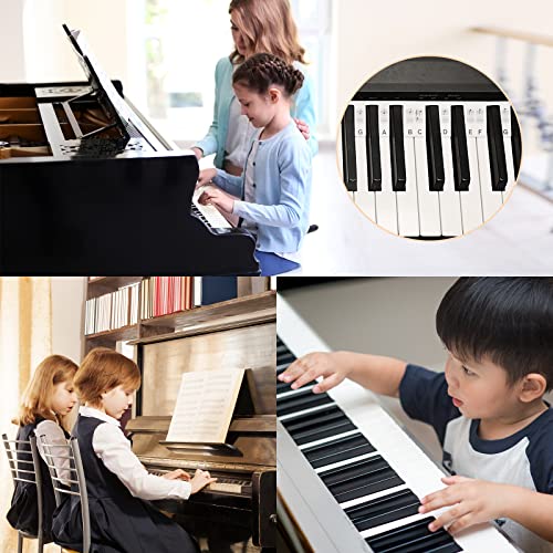 Piano Keyboard Note Without Stickers: Removable 88-Key Piano Keyboard Labels For Beginner - Silicone Piano Keyboard Notes Labels Guide For Learning (Classic Black) #TOP5