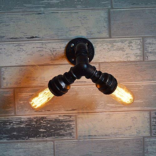 Lámpara de pared decorativa de alta gama con doble tubería estilo loft europeo
