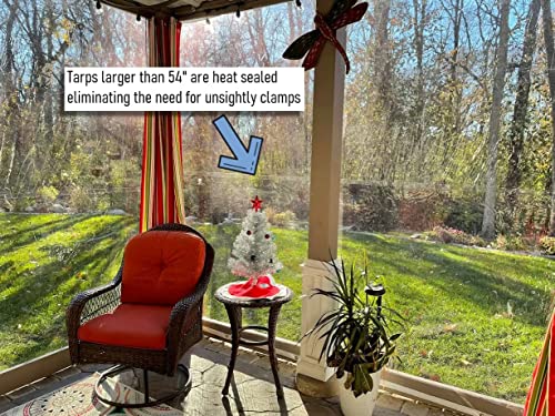 AKON Curtains Track Custom Size Clear Patio Curtains | Made to Order | Patios, Porch, Screen Rooms, Gazebos | Waterproof Tarpaulin - Thumbnail 3
