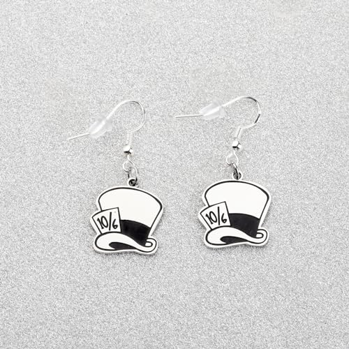 FAADBUK 10/6 Mad Hatter Hat Inspired Earring Mad Hatter Fan Gift Alice Merchandise4