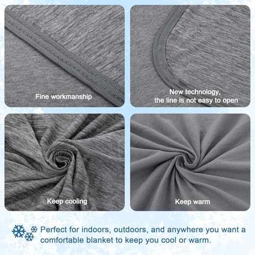 Image of CHOSHOME Cooling Blanket for Hot Sleepers Lightweight Summer Cold Thin Blankets for Sleeping, Hot Flashes Night Sweats, Soft Blanket for Bed, Queen Size, Grey