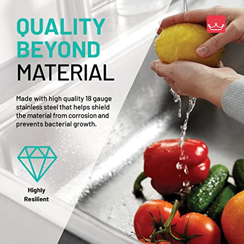 Kindred Bsu1832-9N-Ow Brookmore Undermount Single Bowl Fb Stainless Steel Kitchen Sink, 32.5-In. Lr X 18.13-In. Fb X 9-In. Dp #TOP5