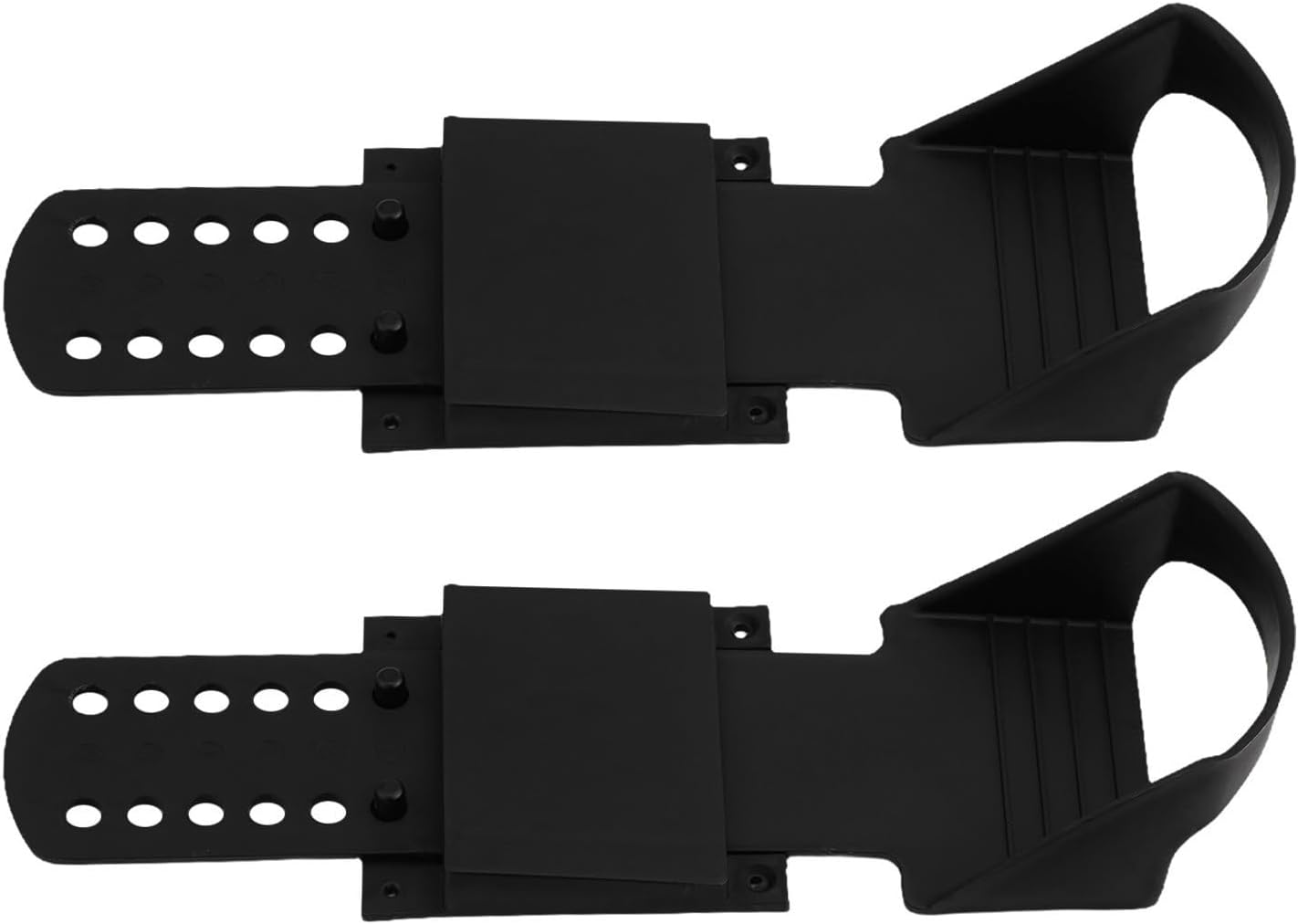 Rowing Machine Pedals Replacement - Adjustable Plastic Foot Straps for Indoor Rower, Gym Fitness Equipment Accessories (1 Pair, Black)