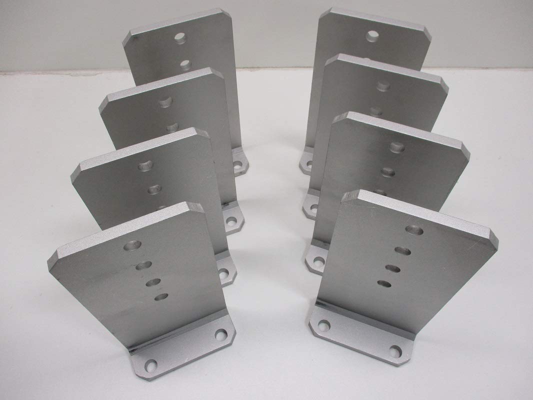 (8) Vertical Pontoon Boat Trailer Bunk Bolster L Brackets / 5" by 10" Aluminum