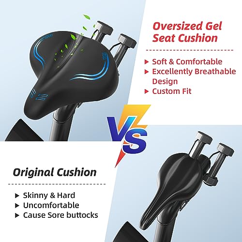 Ekepin Oversized Bike Seat, Soft Gel Wide Oversized Bike Seat For Bike & Bike+, Seat Cushion For Women & Men Comfort, Compatible With Peloton, Exercise And Road Bike, Accessories For Bike (Blue) #TOP1