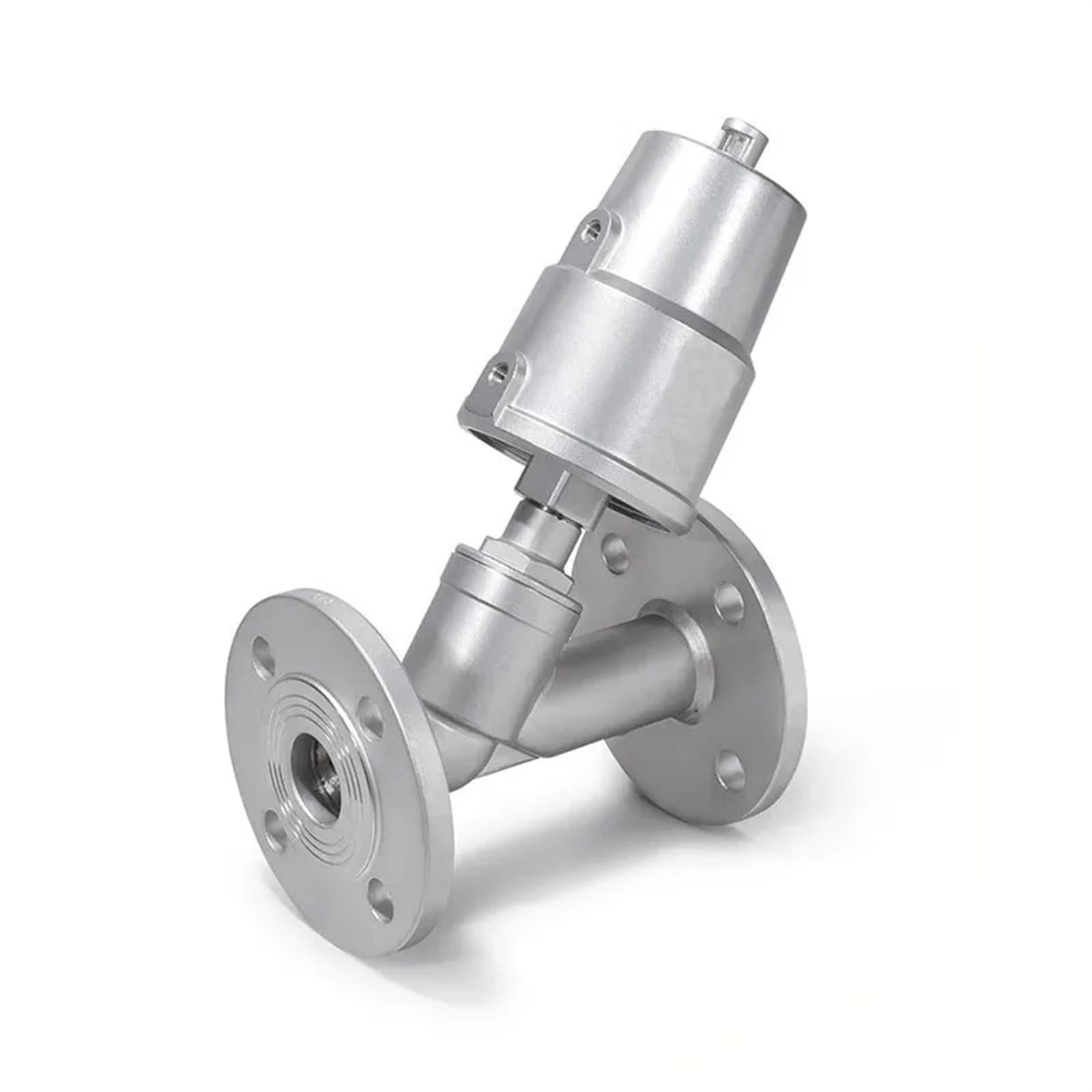 HDPHCRIUN DN32 Stainless Steel Flanged Pneumatic Angle Seat Valve(Normally Closed,Single Acting)