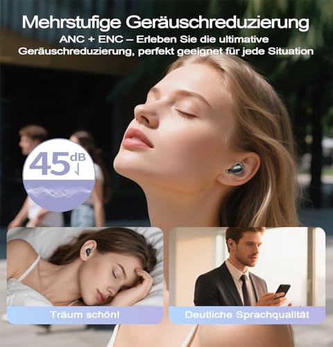 Bluetooth Kopfhörer In-Ear Schlafkopfhörer Mini ANC Kopfhörer Kabellos – Ansicht 4