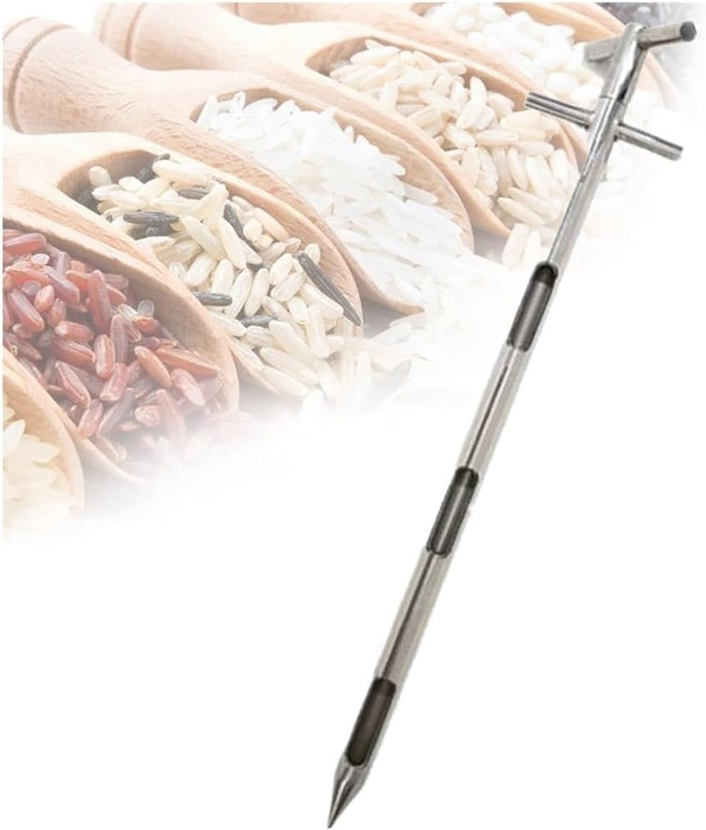 Stainless Steel Grain Probe - 32MM×1000mm Powder Sampler with 3 Detachable Slots for Solid Chemicals & Granular Materials, Durable & Easy to Use for Lab & Industrial Applications