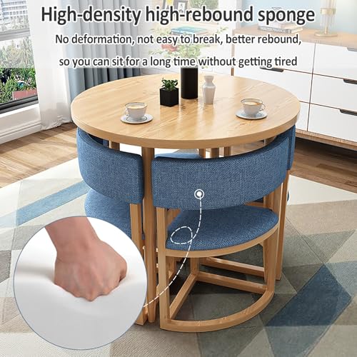 Set di tavolo da pranzo rotondo per 4 persone, tavolino da caffè e sala conferenze, elegante tavolo da colazione per cucina, ufficio e soggiorno, colore: verde chiaro