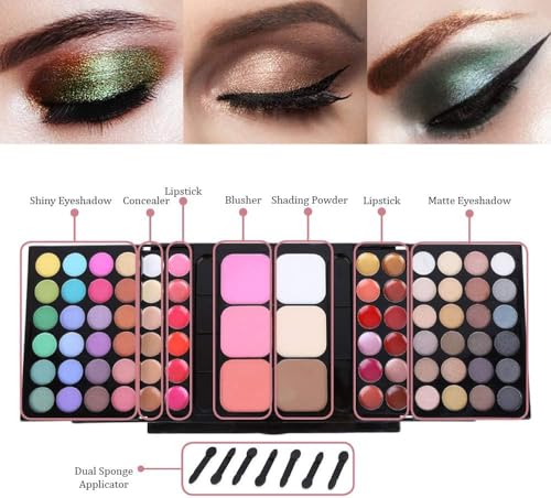 Image of Sedell Paris Deluxe 78-Color Sliding Makeup Studio - Bold to Neutral in One Case