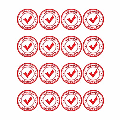 Image of CVANU 500pcs Approved Mini Sticker in Red Color Round Shape (20 X 20mm) cv9