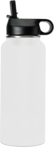 Miniatura 2 de LaserGram Botella de agua personalizada, jugador de fútbol, acero inoxidable de doble pared aislada al vacío con popote superior, regalo grabado