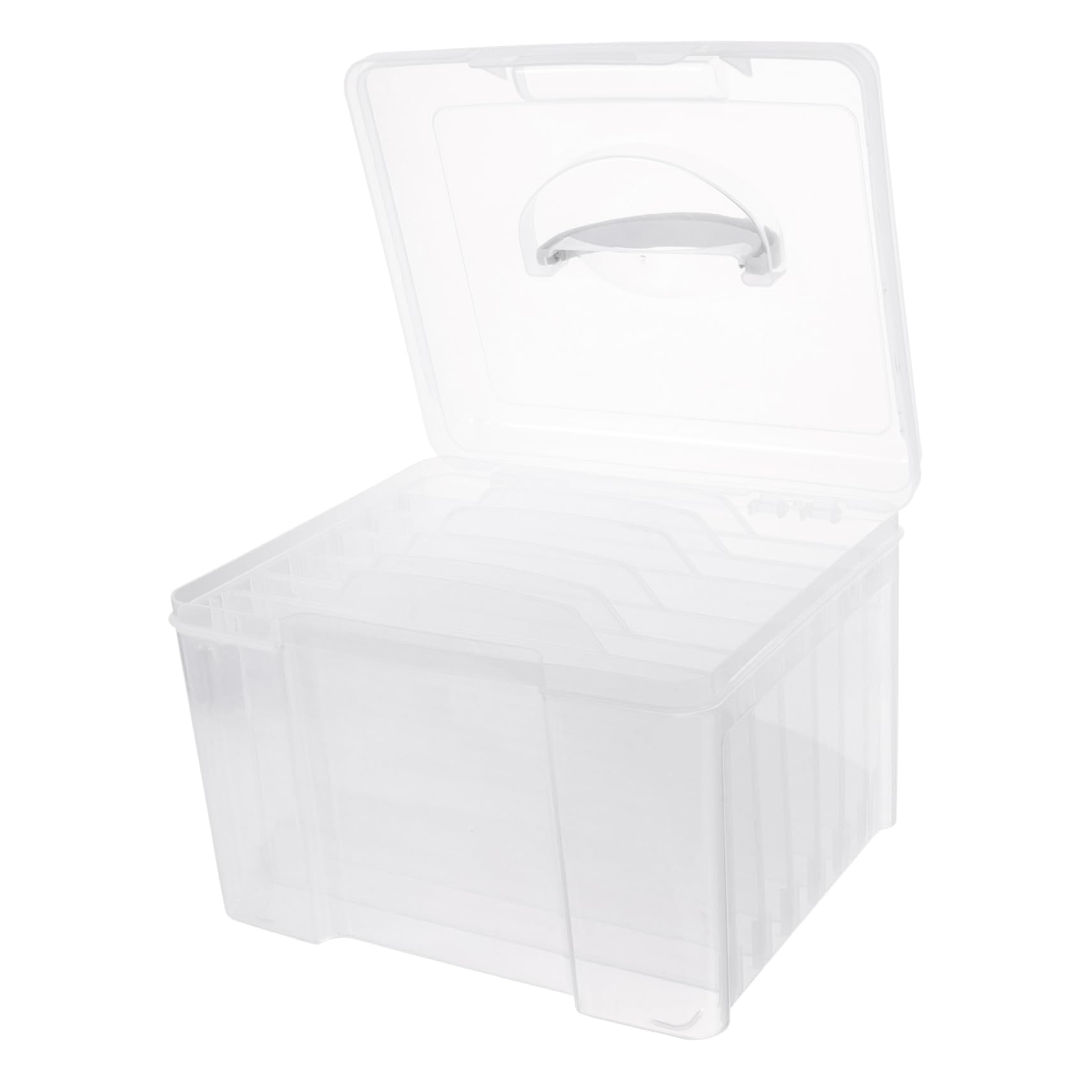 KONTONTY Box Photo Organizer Craft Storage Containers Stationery Storage Embellishment Keeper Office Photo Keeper Scrapbook Organization Sticker Storage Photos Picture Case Plastic