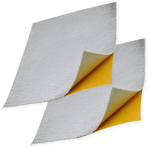 Easyboost Protección Térmica Autoadhesiva Silenciador Escape 25x20cm Aislante de alta temperatura para la protección del carenado Moto Quad Scooter Cross Dirt Bike Pocket Bike Enduro (2 placas)