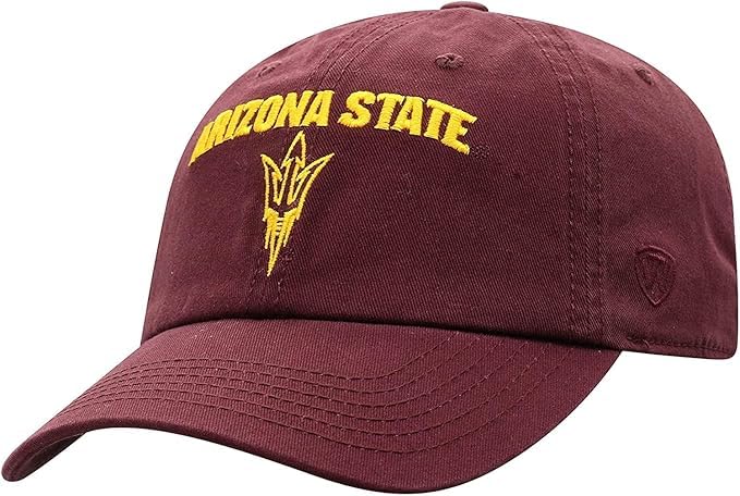 Collegiate Primary Color Team Arch Adjustable Hats (US Alpha One Size Arizona State)