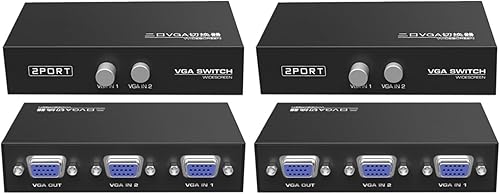 Miniatura 8 de Conmutador de vídeo VGA de 2 puertos 2 en 1 salida 1 en 2 salida bidireccional Compartir vídeo mutuo host host externo VGA TV Monitor proyector