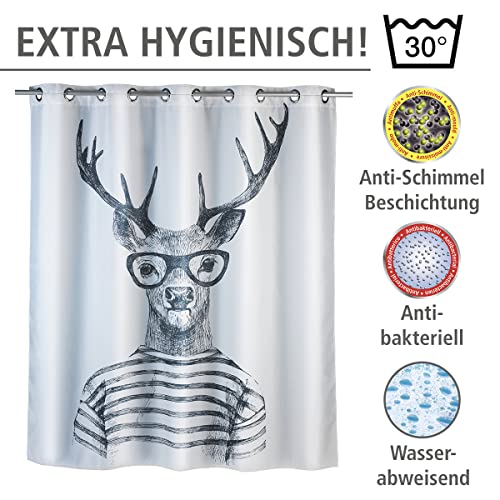 Rideau de douche lavable en polyester blanc WENKO Flex 180 x 200 - 6