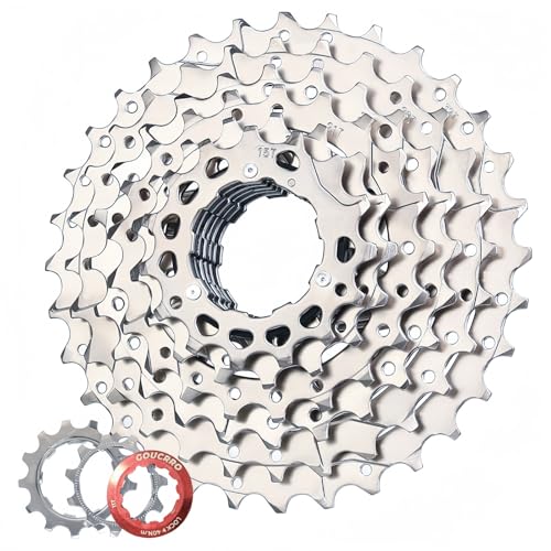 goucrro Casete de bicicleta de 8 velocidades 11-32/36/40/42T y ruedas libres para bicicleta de montaña/bicicleta de carretera (plata, 11-32T)