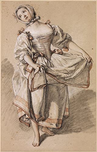 Affiche Toile Jeune paysanne qui danse François Boucher décoration murale 60x90cm