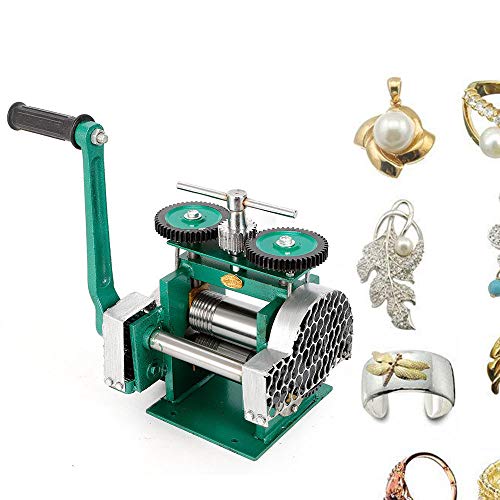 Manual Rolling Mill Machine - 3' Roller Manual Combination Rolling Mill Flatten Machine - Jewelry DIY Tool & Equipments Gear Ratio 1:6 for DIY Jewelers Craft professional (Roll presser: 85mm)