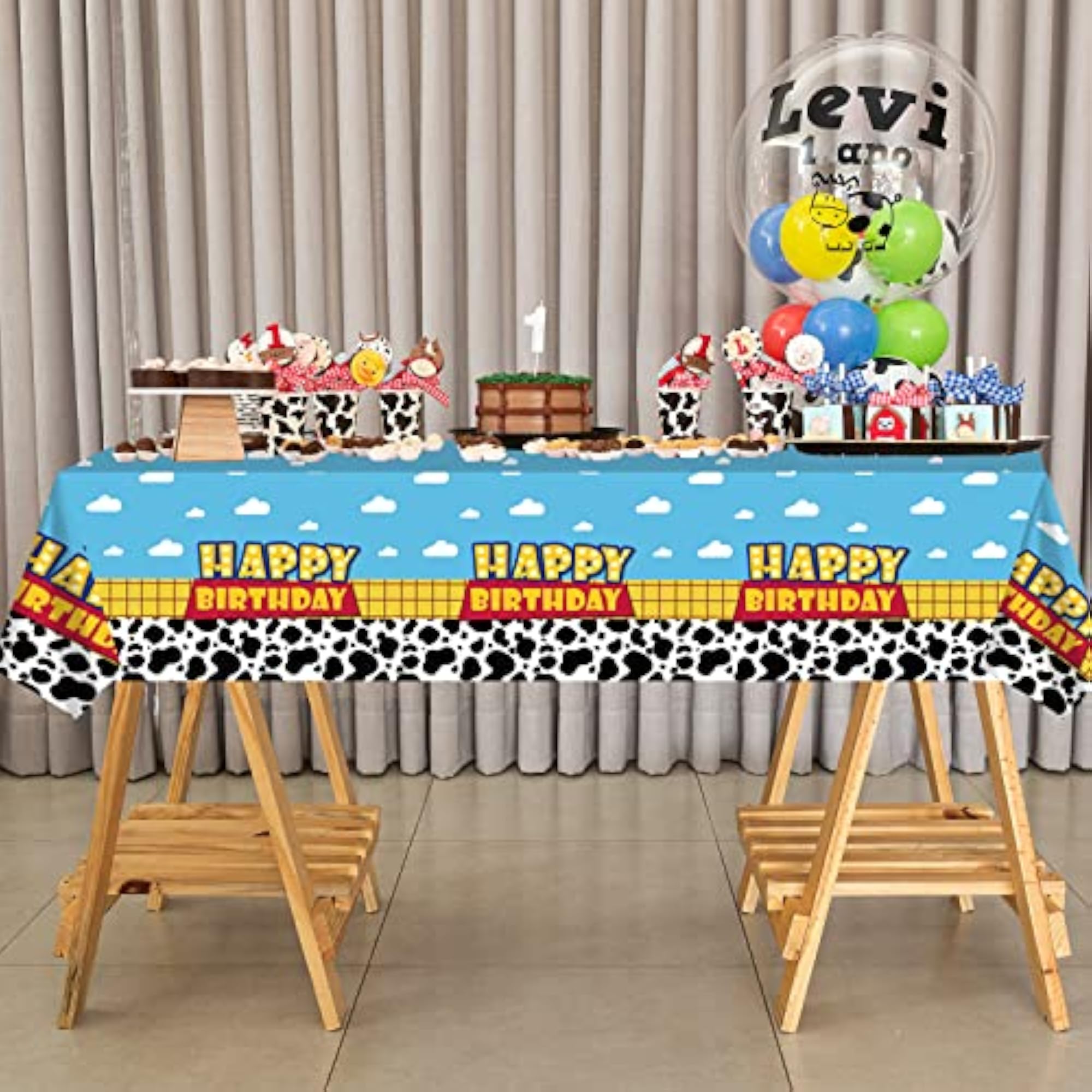 Cow Print Birthday Party Supplies Table Cover