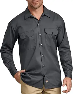 Dickies メンズ 長袖作業シャツ US サイズ: Large カラー: グレー