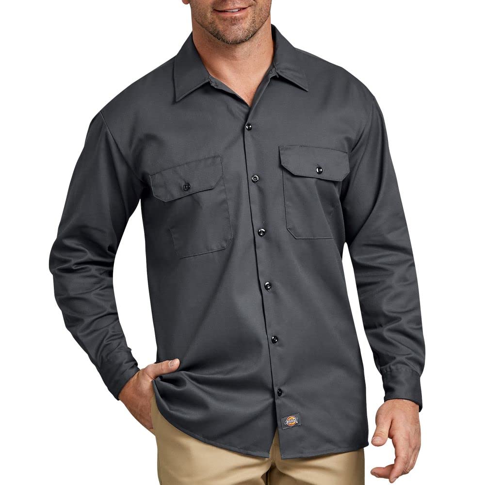 Men's Long Sleeve Work Shirt, Charcoal, Large