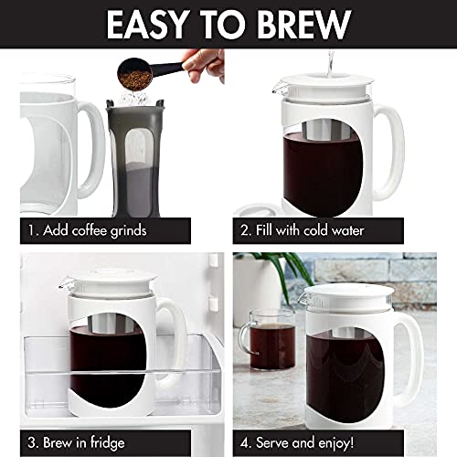Primula Burke Deluxe Cold Brew Iced Coffee Maker, Glass Carafe Primula Burke Deluxe Cold Brew Iced Coffee Maker, Comfort Grip Handle, Durable Glass Carafe