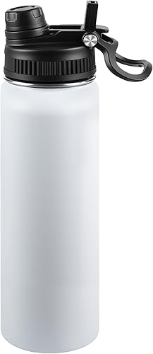 Miniatura 107 de Botella de agua aislada de 22 onzas, tapa 2 en 1 a prueba de fugas (sorbo/pajilla) + asa, botella de acero inoxidable para deportes, viajes, trabajo